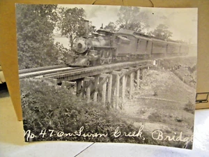 No.47 Steam Locomotive On Swan Creek Bridge Real Picture 10"X8" - Picture 1 of 1