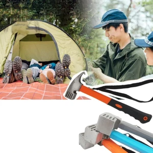 Camping Hammer Mallet Tent Peg Puller, Outdoor Multifunction High Carbon Stee... - Picture 1 of 12