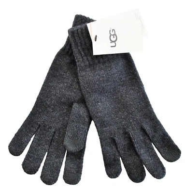 NEW Authentic UGG Graphite Gray WOOL Blend TOUCH SCREEN COMPATIBLE Gloves OS - Image 1 of 4