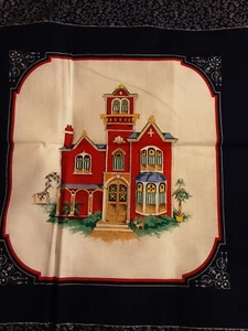Stoff 2 alte Häuser Kissen oder Quilt Paneele 17" L x 21" B mehrfarbig - Bild 1 von 8