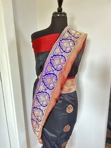 Women's saree 16′ 2″ Length 3′ 4″ Width Vintage Women's Indain Saree Fabric - Picture 1 of 10