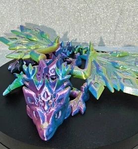 Dragón alado de cristal articulado - Juguete flexible inquieto blanco PLA juguete de escritorio - Imagen 1 de 5