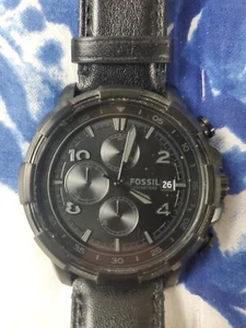 Fossil Grant Black Men's Chronograph Date Watch Leather Strap Stainless FS5133_ - Picture 1 of 8