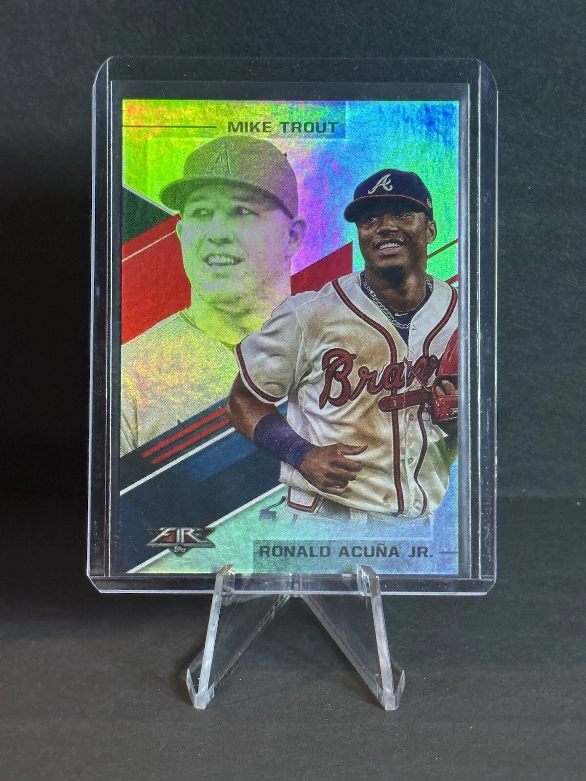 2019 Topps Fire Mike Trout & Ronald Acuna Jr Lasting Legacies Foil
