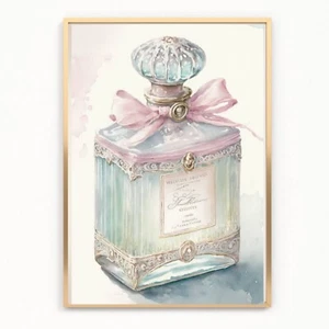 BOTELLA DE PERFUME Vintage Impresión Cuadro Póster Shabby Chic SIN MARCO A3 - Imagen 1 de 1