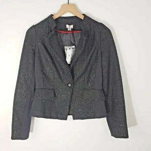 NWT Worthington Women's Size Small Blazer Jacket Black Two Button Front - Picture 1 of 8