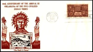 972 Oklahoma Tribes Centennial FDC, Crosby Cachet - Unaddressed, OF - Bild 1 von 3