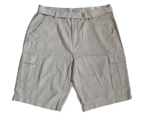 Pantaloncini cargo blu rock originali taglia 38 beige abbigliamento premium uomo cotone con cintura - Foto 1 di 11