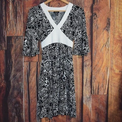 A.P.N.Y. VESTIDO estilo KIMONO estampado blanco y negro talla S para mujer Foto 1 de 4