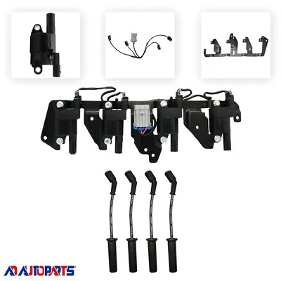 4 bobinas de encendido ADP UF414 + 4 cables de bujía OEM + 1 soporte + 1 arnés Foto 1 de 4