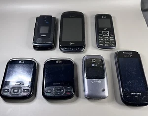 Lot of 7 Various Cellphones - Samsung, LG, etc. FOR PARTS ONLY - Picture 1 of 2