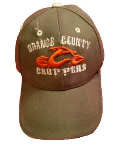 Orange County Choppers Cap Tan All Cloth Velco Strap Orange 3D Embroidered Logo - Picture 1 of 3