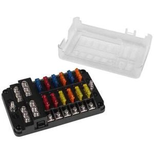 12-Way ATC/ATO Blade Fuse Block with Individual LED Status Lights, Assorted Fuse - Picture 1 of 3