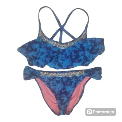 Bikini Victoria Secret Rosa Bordado Tie Dye Y2k 2 Piezas Talla Mediana Foto 1 de 4
