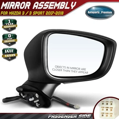 Espejo retrovisor plegable manual negro pasajero derecho con 5 pines para Mazda 3 3 Sport 2017-2018 Foto 1 de 4