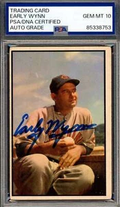 Early Wynn Gem Mint 10 PSA DNA Signed 1953 Bowman Color Autograph - Picture 1 of 1