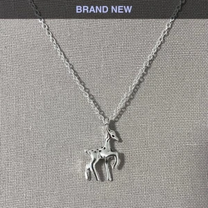 FREE UK TRACKED POSTAGE. Silver Deer/Bambi Charm Necklace. Brand New 19" - Picture 1 of 5