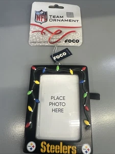 Pittsburgh Steelers Weihnachtsbeleuchtung Fotorahmen Ornamente Geldbörse Größe - Bild 1 von 2