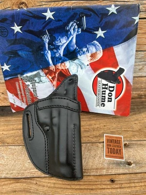 Vintage Don Hume Black Leather OWB Holster 009K For Beretta 92 92F 92G 96 96D - Image 1 of 2