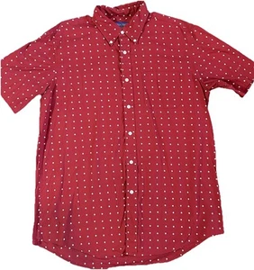 Pendleton Button Up Shirt Men's Large Red White Geometric Plaid Untucked - Picture 1 of 8