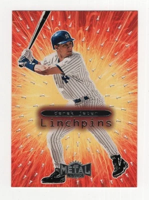 Fleer Skybox Metal Universe 1999 - Linchpins - Derek Jeter #7 - Salón de la fama - Raro Foto 1 de 4