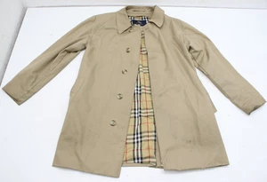 Burberry London Vintage Trench Coat Nova Check Lining Beige Coat Mens Size 48 L - Picture 1 of 23