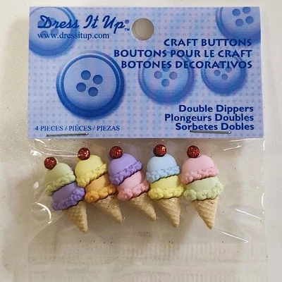 Dress It Up Buttons Double Dippers Jesse James Embellishments Shank Back Glitter - Image 1 of 2