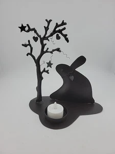 Coniglietto CONIGLIO in metallo con stelle e cuori ALBERO portacandele 9"X7"X5" fattoria CARINO! - Foto 1 di 9