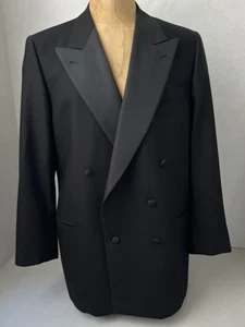 Joseph Abboud giacca smoking uomo US 44 vintage USA nero doppiopetto - Foto 1 di 11