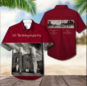 U2 Band Unforgettable Fire Album Cover Hawaiian Shirt, shirt US size - Picture 1 of 2