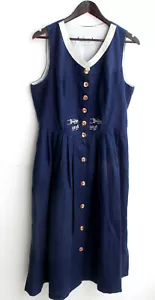 Damen Trachten Kleid ärmellos Leinen blau Gr. 40 v. Knopp - Bild 1 von 2
