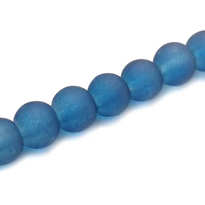 Glasperlen frost rund 3-4 mm petrol blau ca. 200 Perlen Spacer nenad-design - Bild 1 von 4