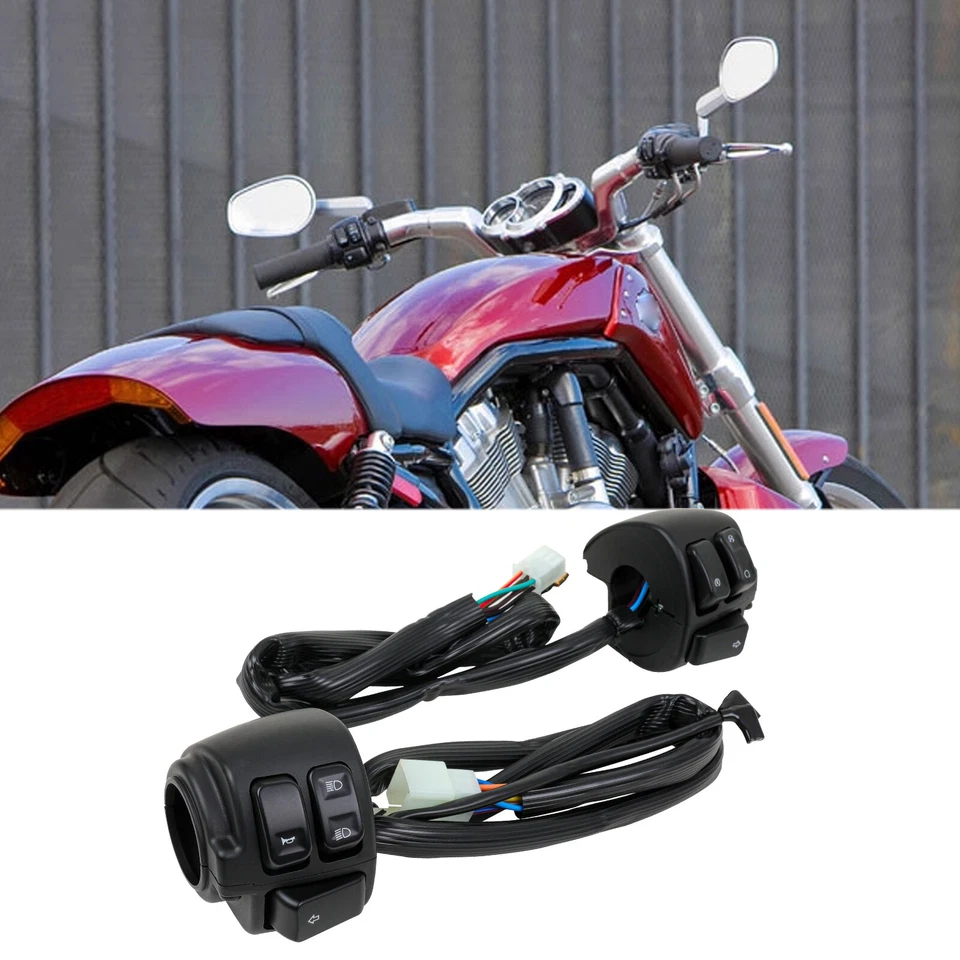 Par de kit de control de engranajes de interruptor de manillar de 1" para Harley Davidson 1996-2012 V-Rod Foto 1 de 4