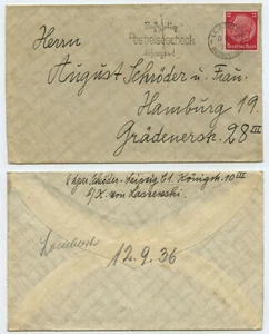 70170 - Werbestempel: Rechtzeitig Postreisescheck besorgen! - Leipzig 13.9.1936 - Bild 1 von 1