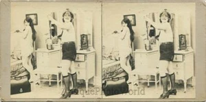 Semi nude women masked robber stealing jewelry funny antique SV risque photo - Picture 1 of 1
