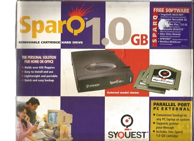 Vintage SyQuest SparQ 1.0 GB External Parallel Port - Vintage NEW OPEN BOX - Image 1 of 4