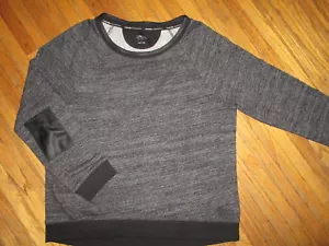FELPA CALVIN KLEIN PERFORMANCE Heather nera grigia bordo ecopelle donna L - Foto 1 di 3
