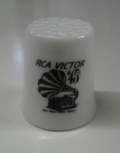 Up4Bid RCA Victor His Masters Voice Advertising Collectible Porcelain Thimble - Picture 1 of 1