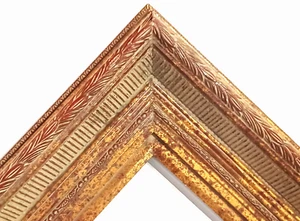 24 X 36 Standard Size 5" WIDE ANTIQUE GOLD LEAF CARVED SCOOP PICTURE FRAME NICE! - Picture 1 of 9