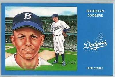 1988 3 Эдди Станки Рини MLB Сьюзен Бруклин открытка Dodgers искусства серии 1 - Изображение 1 из 2