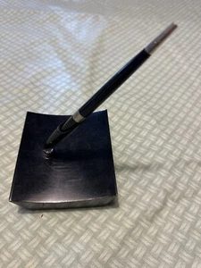 "Juego de escritorio vintage moderno de mediados de siglo de piedra negra o mármol bolígrafo 4,5"" X 4""" - Imagen 1 de 6