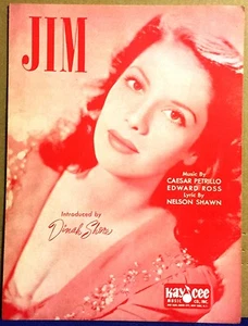 1941 "JIM" DINAH SHORE - RARE ANTIQUE ORIGINAL SHEET MUSIC EX - Picture 1 of 4
