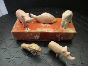 Afrikanischer Speckstein handgeschnitzt Tier Set Kenia 5tlg. ohne Beschädigungen - Bild 1 von 6