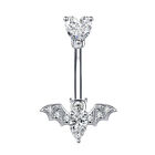 14g Bat Belly Button Rings Stainless Steel Cz Belly Navel Piercing Body Jewelry