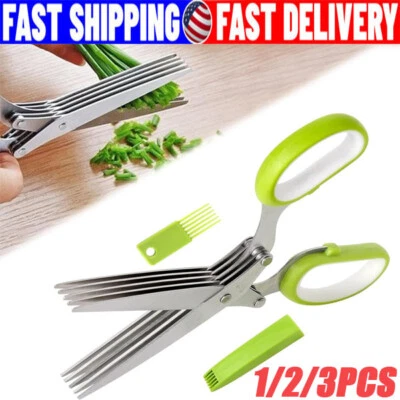 Herb Scissors Set with 5 Blades and Cover - Multipurpose Kitchen Chopping Shear - Image 1 of 4