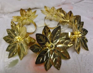 Vintage Brass Art Enamel Napkin Rings for Dinners Parties Set of 6 pc RARE - Picture 1 of 9