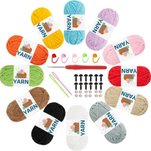 Chenille Yarn,12 Chenille Yarn for Crocheting,Velvet Yarn for Crocheting,Velvet - Picture 1 of 12