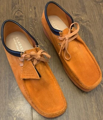 Clarks Originals Mens Size 12 Orange Suede Wallabees  - Image 1 of 4