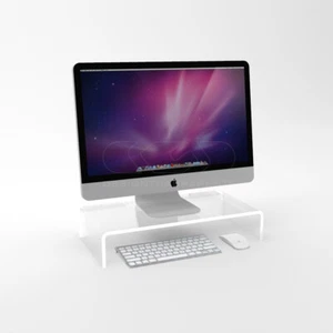 Supporto cm 45x20 alzata rialzo monitor in plexiglass trasparente - Foto 1 di 6