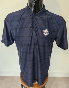 Tampa Bay Rays Antigua mens Polo Blue Size Large rays logo - Picture 1 of 11